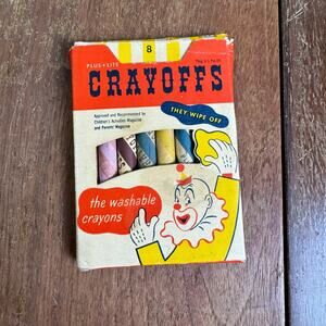 1940s 1950s Chatfield Clarke Company Crayoffs washable wipeable crayons set of 8